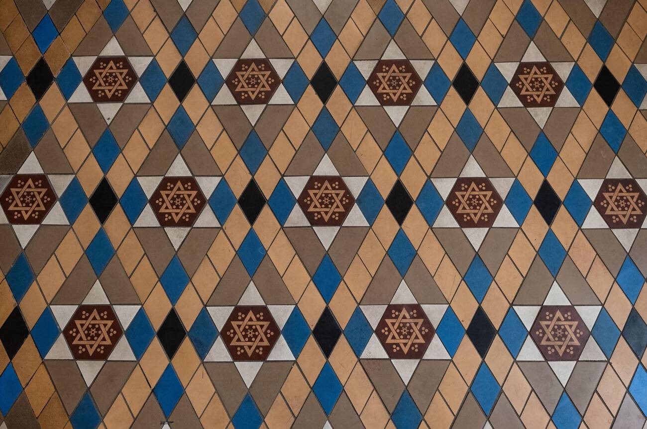 Floor tiles inside Garnethill Synagogue, Glasgow
