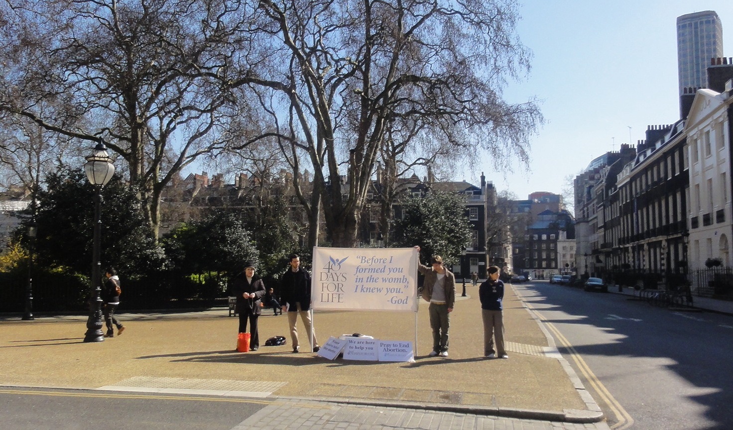 '40 Days for Life' outside the British Pregnancy Advisory Service (BPAS) offices, London.