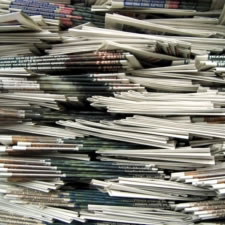 A stack of newspapers
