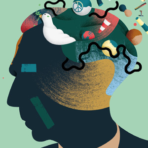 Bertrand Russell illustration by Martin Nicolausson