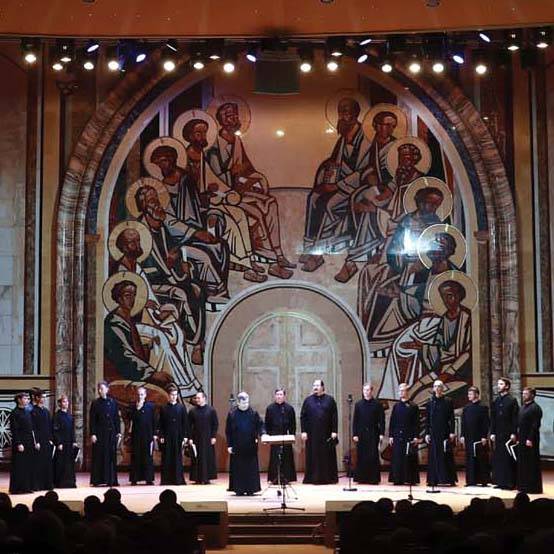 The Sorok Sorokov Choir perform in a concert of 'Great Patriotic War' songs in Moscow