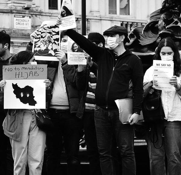 Mahsa Amini Protest in Piccadilly Circus, London, Sept 2022