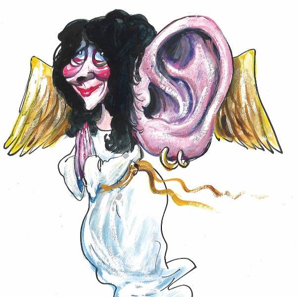 A cartoon of the author as an angel with a giant ear