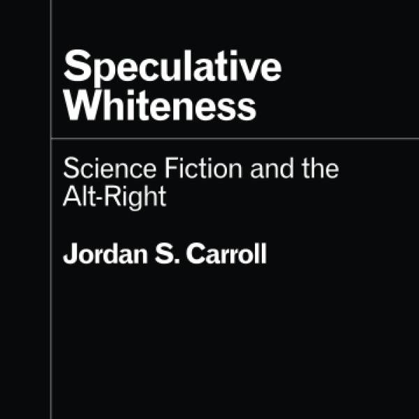 The cover of the book is plain black with the words 'Speculative Whiteness' in white