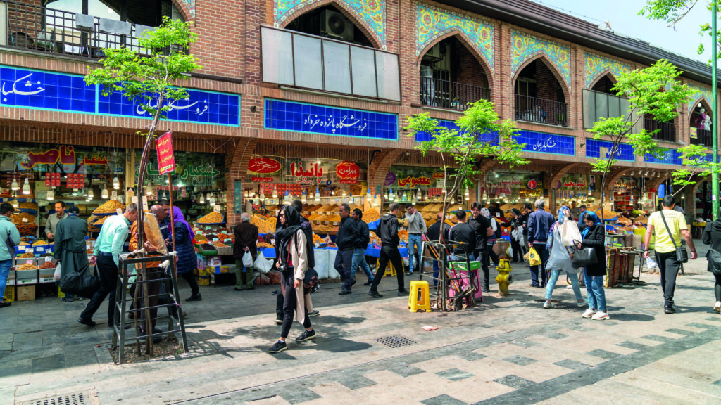 People shopping at the Grand Bazaar in Tehran, 2023