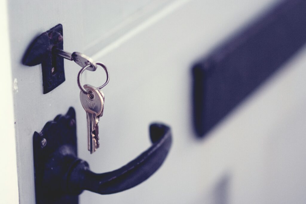 Key in a front door