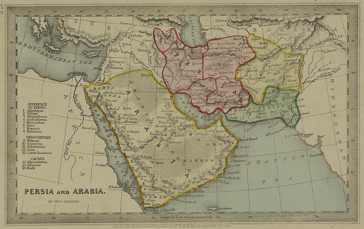 An 1832 map of the region that later became known as the "Middle East"