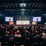 Jordan Peterson on stage at the Alliance for Responsible Citizenship conference in 2023