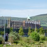 One of Belfast's Peace Walls, dividing Catholic and Protestant neighbourhoods