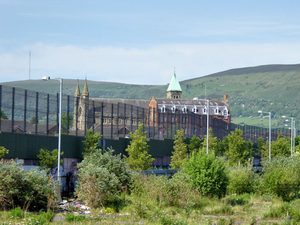 One of Belfast's Peace Walls, dividing Catholic and Protestant neighbourhoods