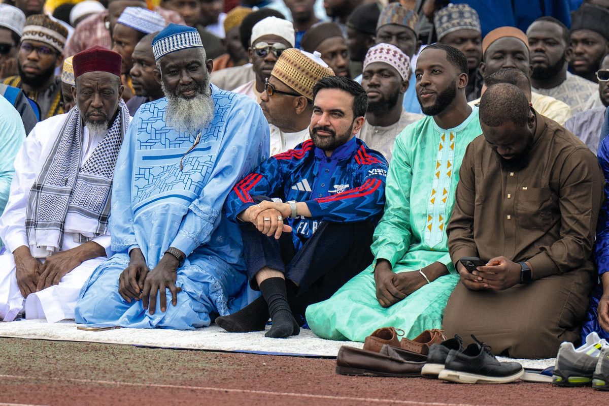 New York mayor, Zohran Mamdani, participates in Eid al-Adha prayers in a Bronx park