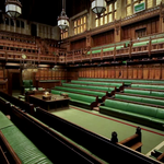 An empty Commons Chamber in the Houses of Parliament