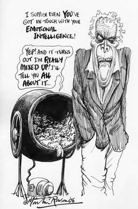 Martin Rowson's cartoon of Laurie Taylor from New Humanist January/February 2007