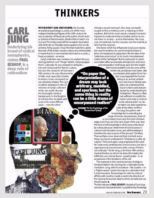 Paul Bishop's 'Thinker' page from New Humanist, January/February 2008