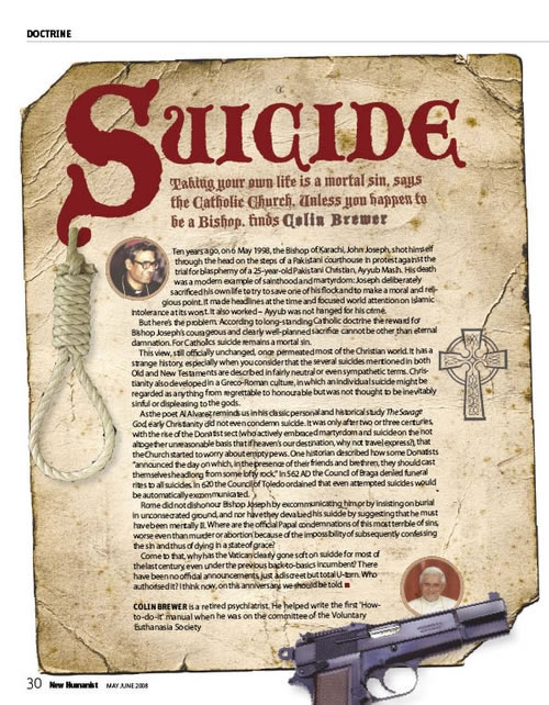 Colin Brewer's page from New Humanist, May/June 2008