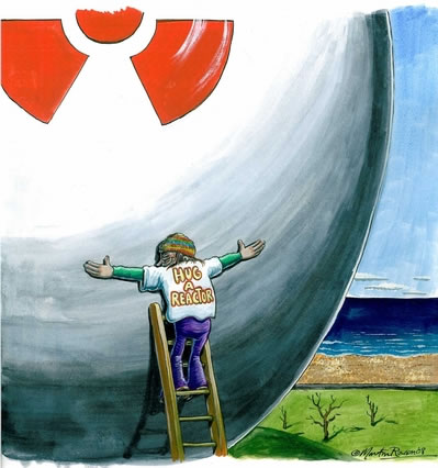 Martin Rowson's cover illustration for New Humanist, Jan/Feb 2009