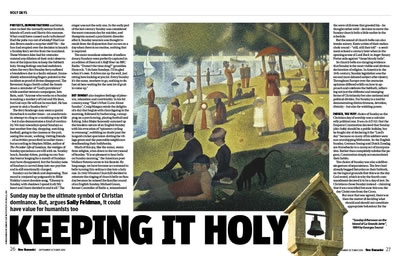 Sally Feldman's pages from New Humanist, September/October 2009