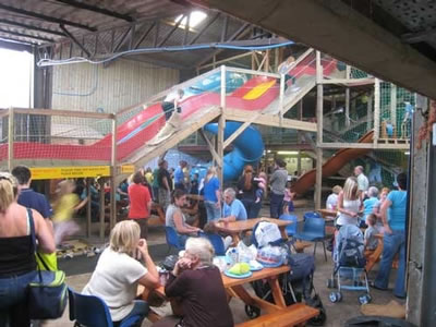 The slides in the Arkiventures play area