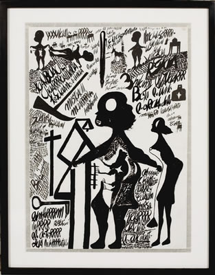 Carlo Zinelli painting from the Museum of Everything