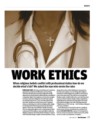 Richard Rowson's page from New Humanist, May/June 2010