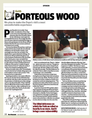 Keith Porteous Wood's page from New Humanist, July/August 2010