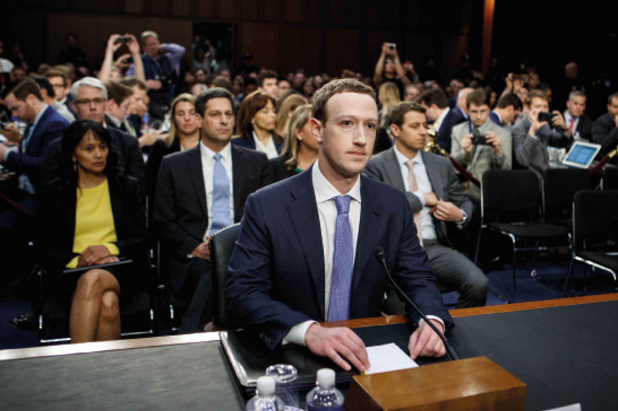 Facebook CEO Mark Zuckerberg testifies at a hearing of the Senate Judiciary and Commerce committees