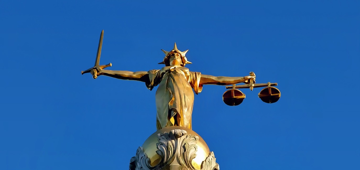 Lady Justice statue on the Old Bailey, London