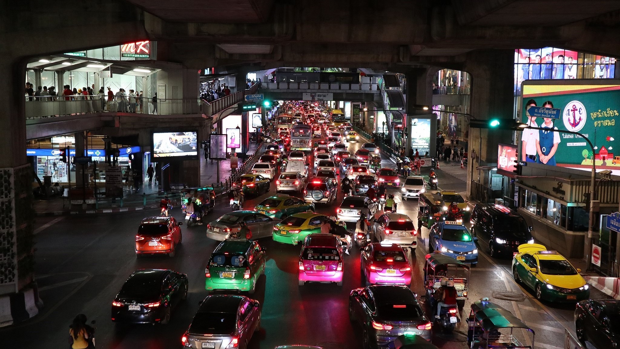 Rush hour in Bangkok, Thailand.