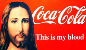 Alexander Kosolapov's Coca Cola Jesus from the Caution: Religion! exhibition