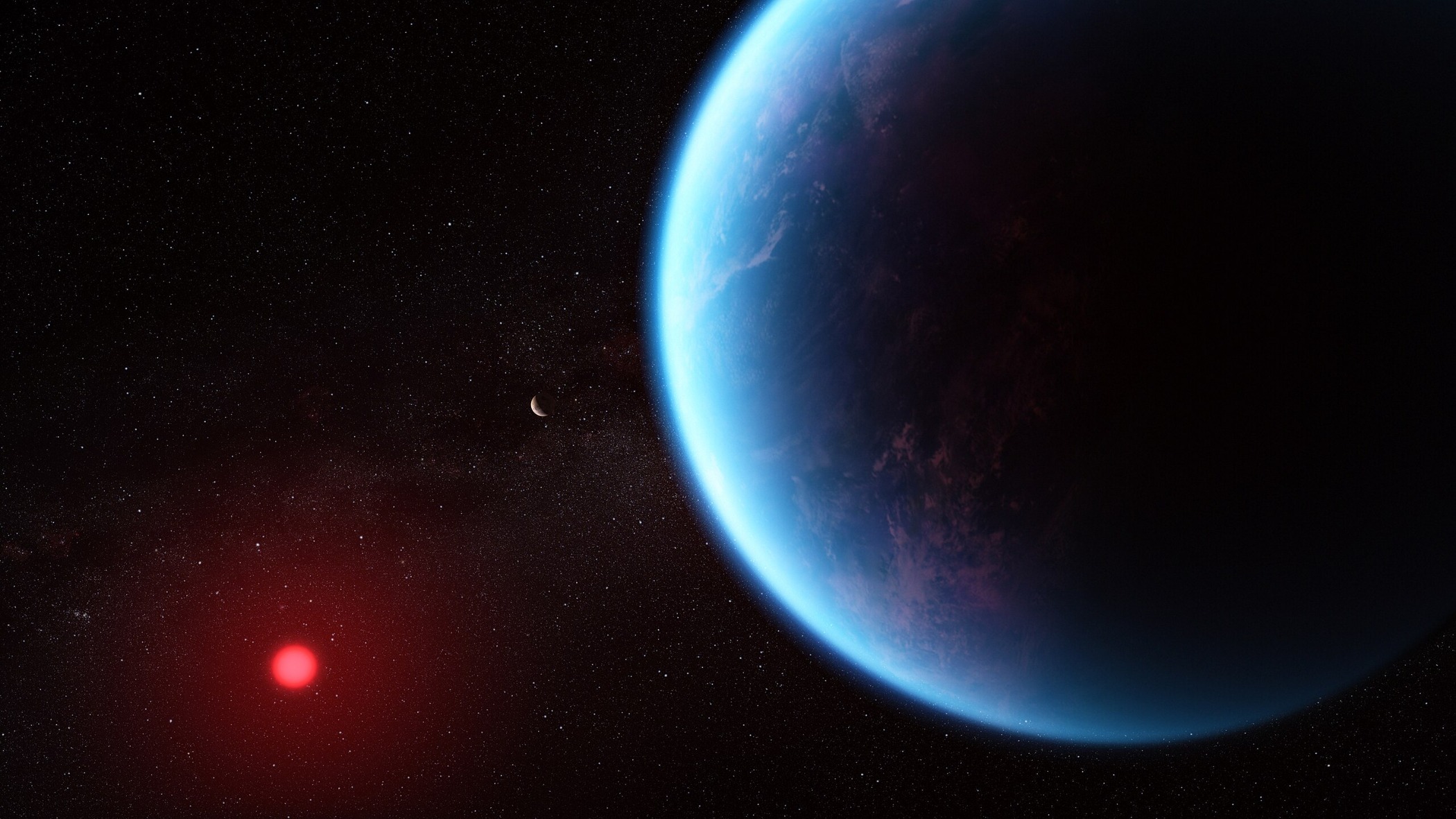 An artist's impression of the planet K2-18b