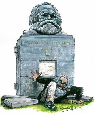 Martin Rowson's drawing of Marx coming out of ther grave1