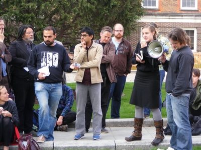 Nina Power at the student occupation of Middslesex University