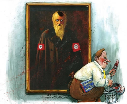 Martin Rowson's 'creationism' illustration for New Humanist, May/June 2008
