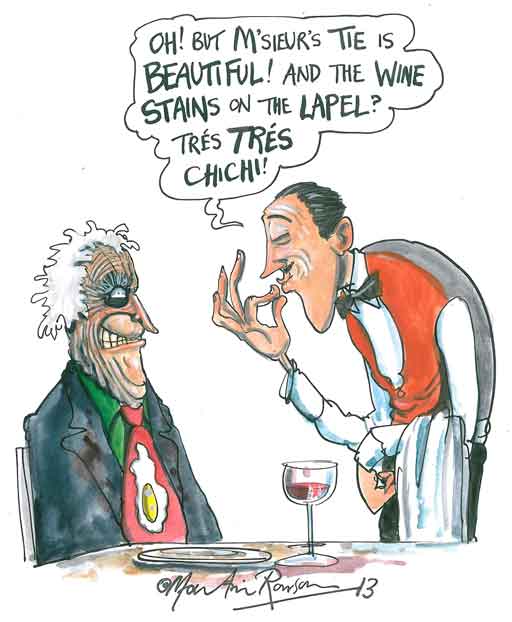 Laurie and his tie by Martin Rowson