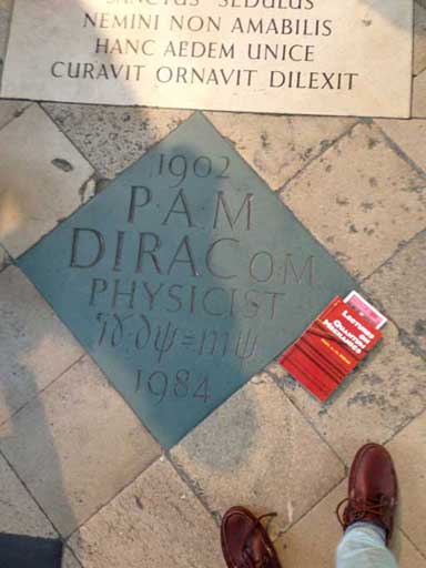 Paul Dirac's memorial at Westminster Abbey