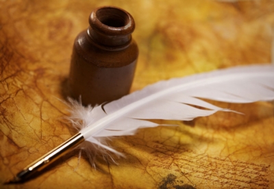 Writing with a quill