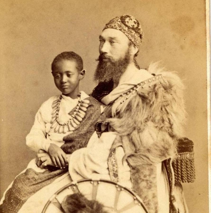 Tristram Speedy with Alamayu in 1868