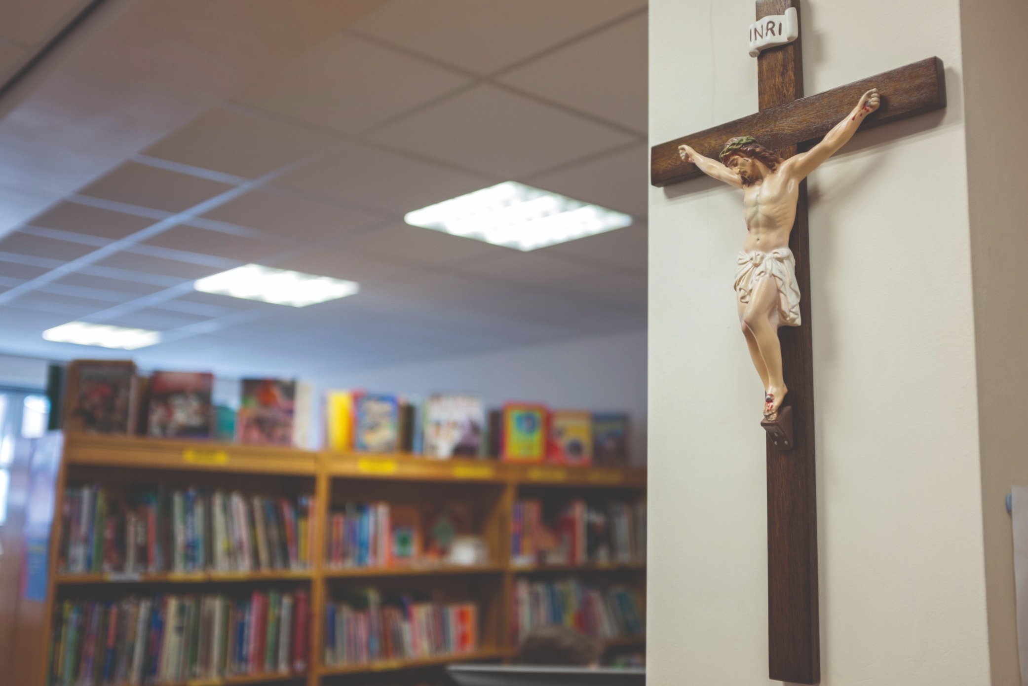 Crucifix in a classroom