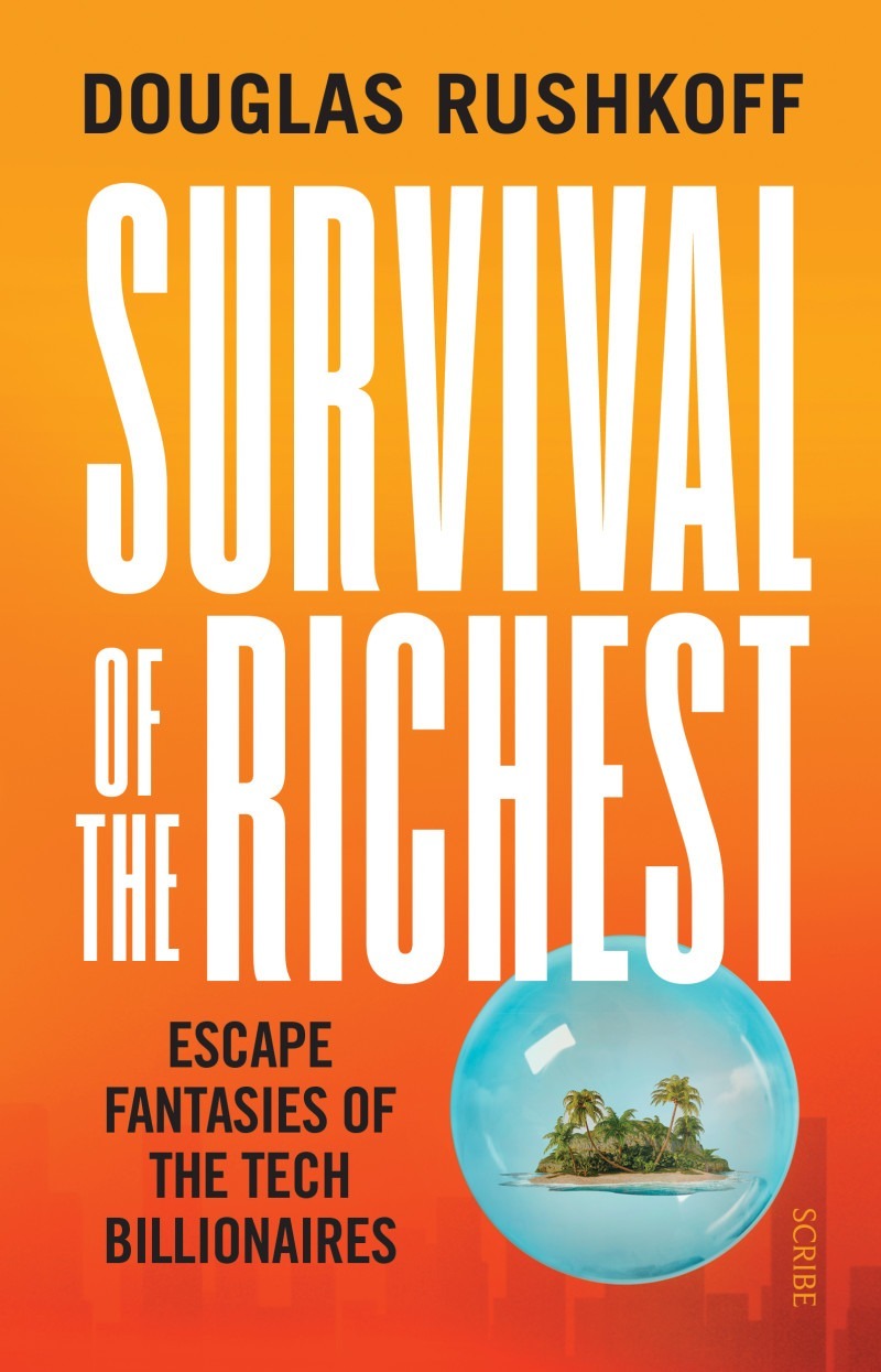 The book's cover shows an island against an orange backdrop