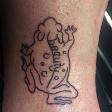 Hugh Warwick's toad tattoo