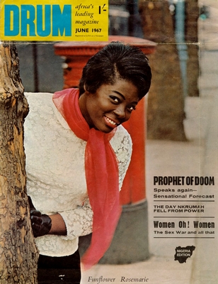 Rosmarie Thompson on the cover of the Nigerian edition of Drum, 1967