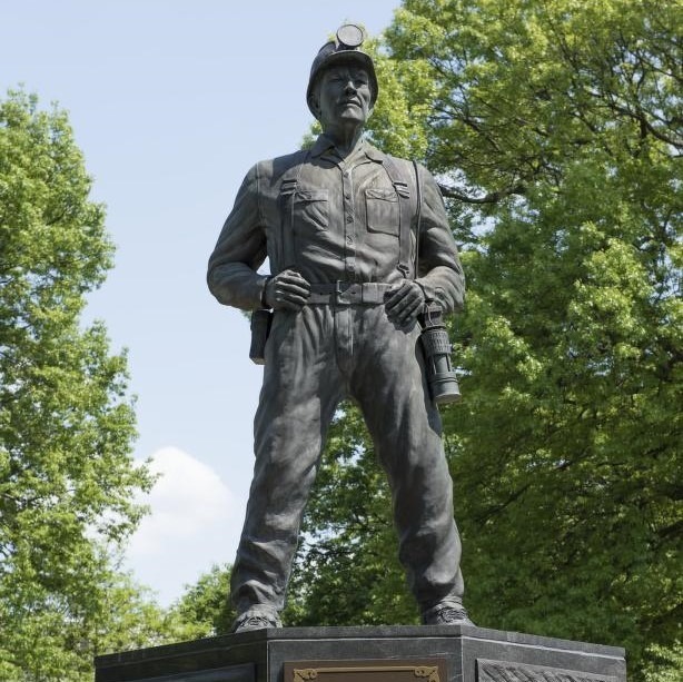 'The West Virginia Coal Miner', a statue outside the state capitol in Charleston