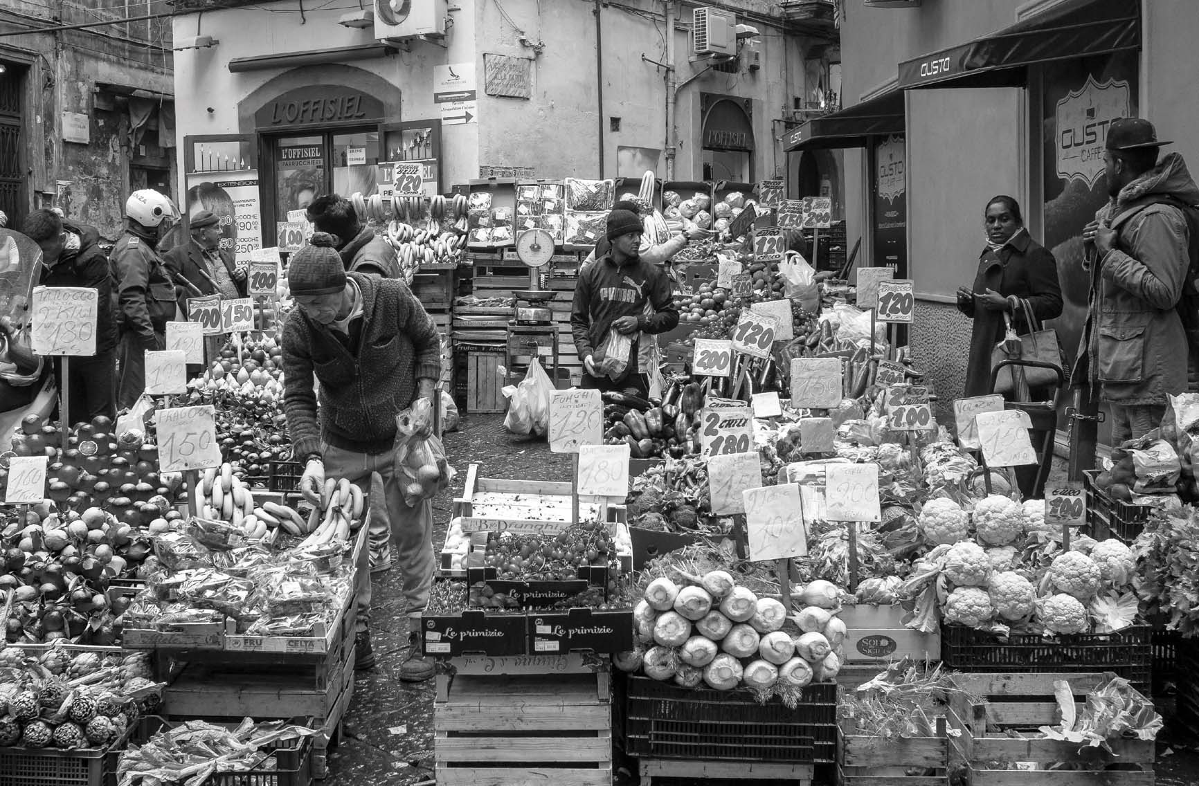 A street market in Naples