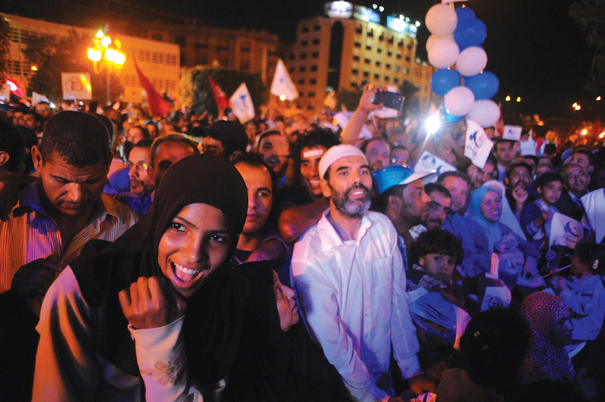 Ennahda supporters in Tunis
