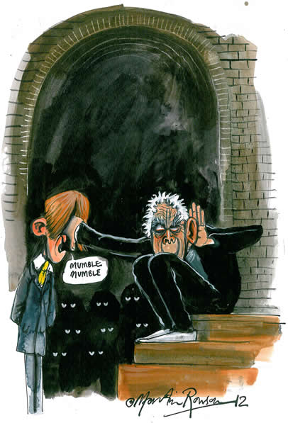 Laurie at the Fringe by Martin Rowson