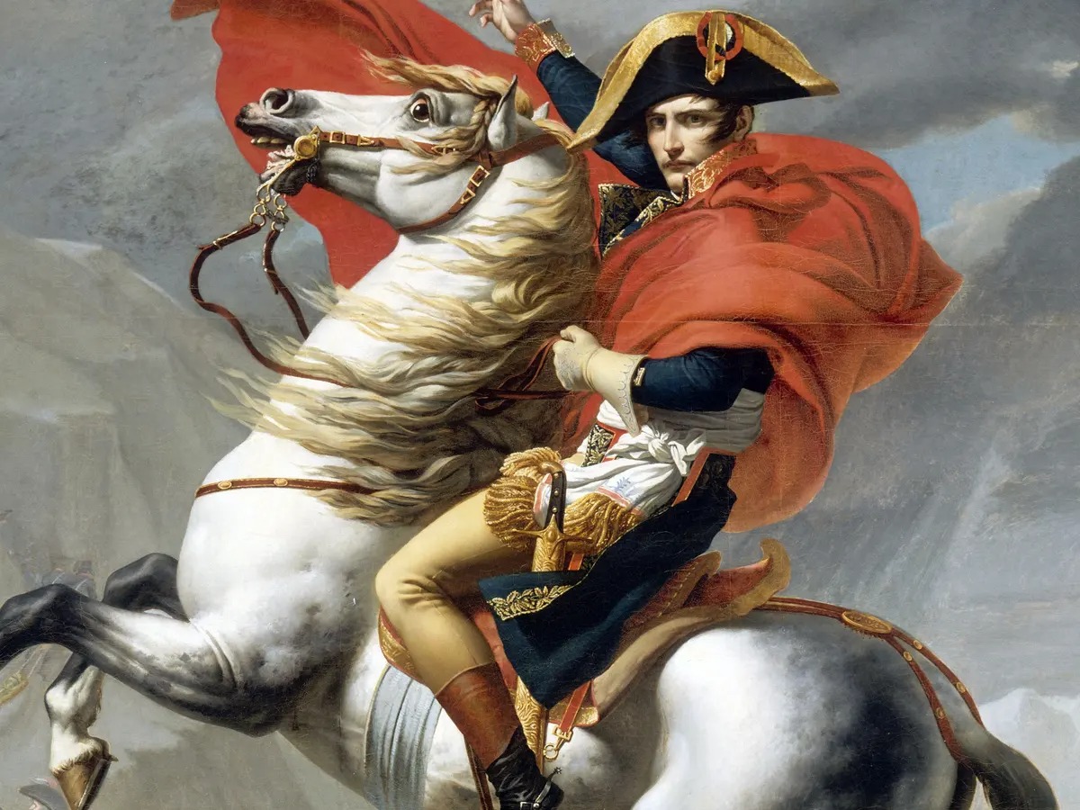 Napoleon Crossing the Saint-Bernard Pass by Jacques-Louis David.
