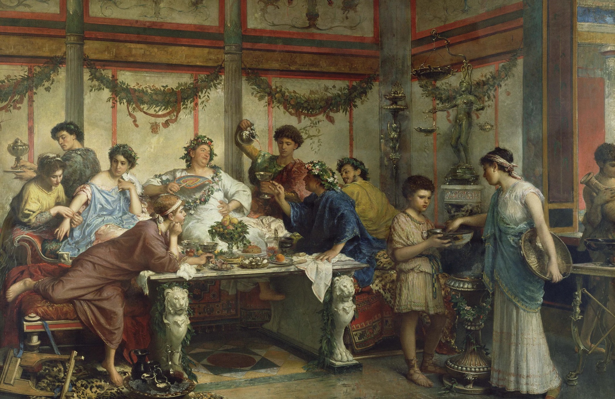 A Roman Feast (Saturnalia), Second Half of the 19th cen.. Creator: Bompiani, Roberto (1821-1908)