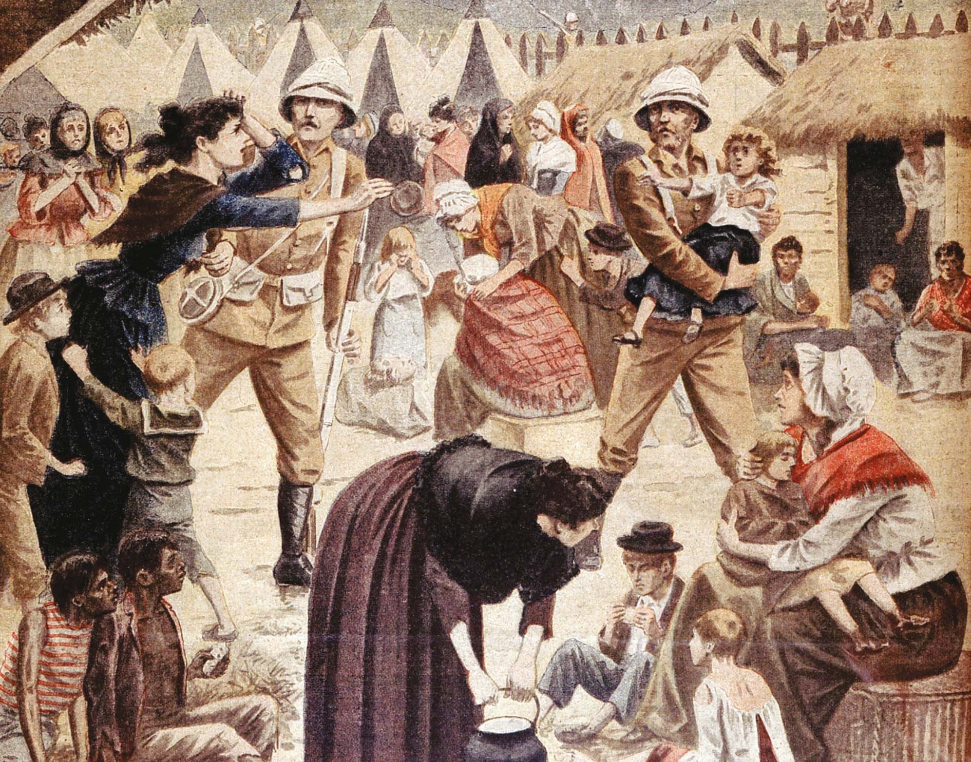 Boer women and children in a British concentration camp in the Transvaal